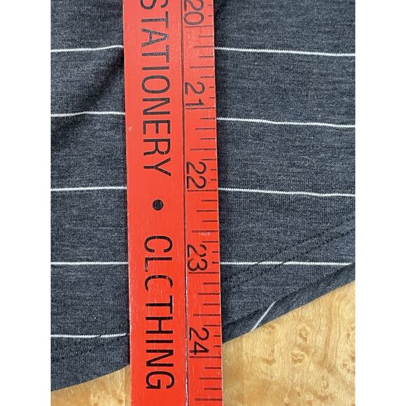 Lululemon Dark Gray & White Striped Love Tank, Pleated In Pima Cotton, Size 4/6 - Picture 5 of 7